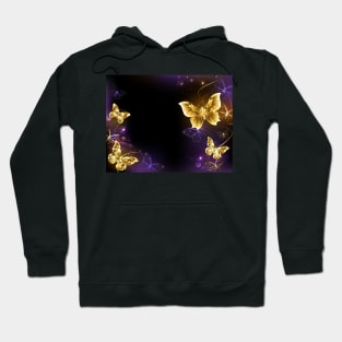 Background with Gold Butterflies Hoodie